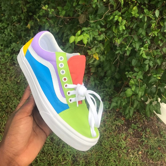 Customized Vans Low Old Skool Multi-Colored Vans - Picture 2 of 3